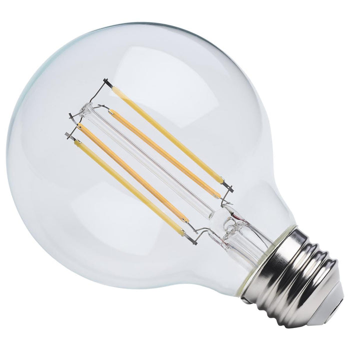 SATCO/NUVO 8W LED G25 3000K-2000K Warm Dimming Medium E26 Base 120V 90 CRI Clear Finish (S12152)