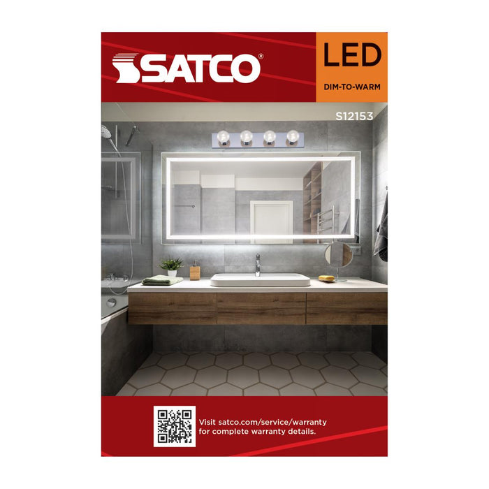 SATCO/NUVO 8W LED G25 3000K-2000K Warm Dimming Medium E26 Base 120V 90 CRI White Finish (S12153)