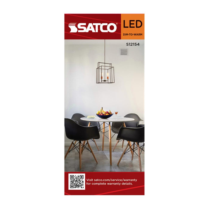 SATCO/NUVO 8W LED ST19 3000K-2000K Warm Dimming Medium E26 Base 120V 90 CRI Clear Finish (S12154)
