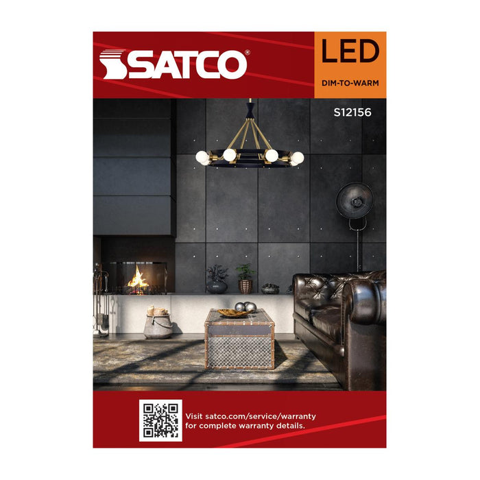 SATCO/NUVO 8W LED G40 3000K-2000K Warm Dimming Medium E26 Base 120V 90 CRI White Finish (S12156)