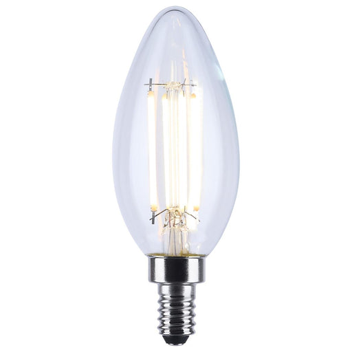 SATCO/NUVO 4.5W LED B11 3000K-2000K Warm Dimming Candelabra E12 Base 120V 90 CRI Clear Finish (S12157)