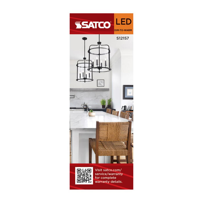 SATCO/NUVO 4.5W LED B11 3000K-2000K Warm Dimming Candelabra E12 Base 120V 90 CRI Clear Finish (S12157)