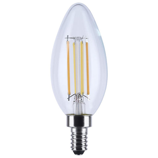 SATCO/NUVO 4.5W LED B11 3000K-2000K Warm Dimming Candelabra E12 Base 120V 90 CRI Clear Finish (S12157)