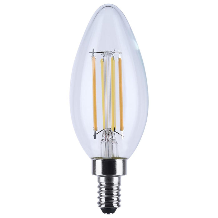 SATCO/NUVO 4.5W LED B11 3000K-2000K Warm Dimming Candelabra E12 Base 120V 90 CRI Clear Finish (S12157)