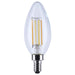 SATCO/NUVO 4.5W LED B11 3000K-2000K Warm Dimming Candelabra E12 Base 120V 90 CRI Clear Finish (S12157)