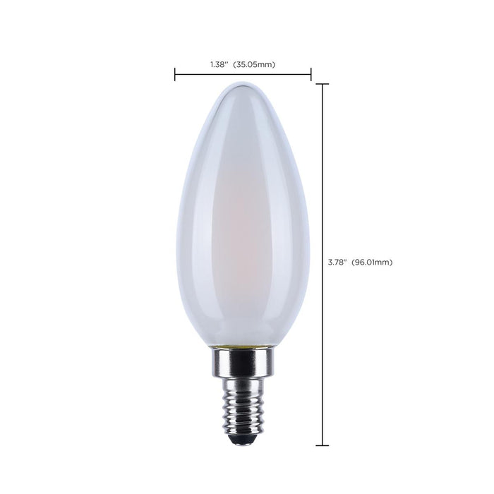 SATCO/NUVO 4.5W LED B11 3000K-2000K Warm Dimming Candelabra E12 Base 120V 90 CRI Frost Finish (S12158)