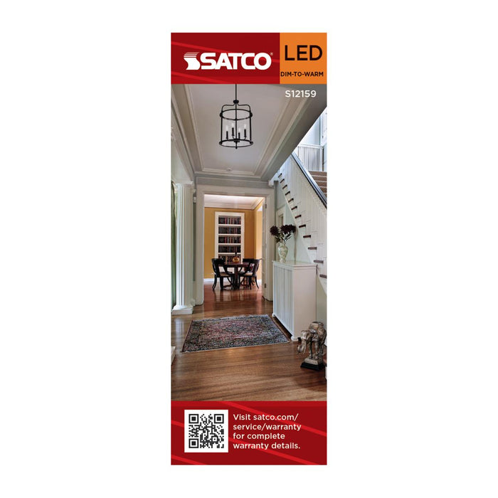 SATCO/NUVO 4.5W LED B11 3000K-2000K Warm Dimming Medium E26 Base 120V 90 CRI Clear Finish (S12159)