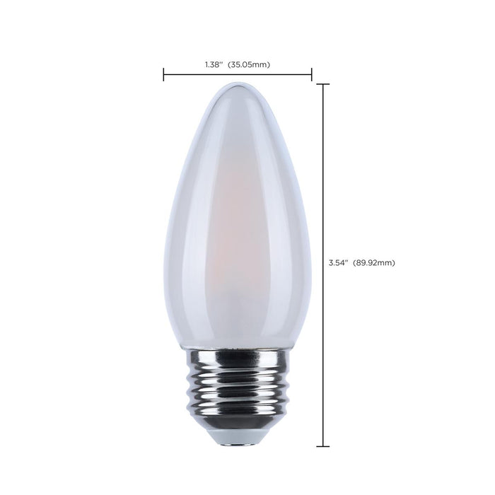 SATCO/NUVO 4.5W LED B11 3000K-2000K Warm Dimming Medium E26 Base 120V 90 CRI Frost Finish (S12160)