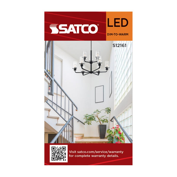 SATCO/NUVO 4.5W LED G16.5 3000K-2000K Warm Dimming Candelabra E12 Base 120V 90 CRI Clear Finish (S12161)