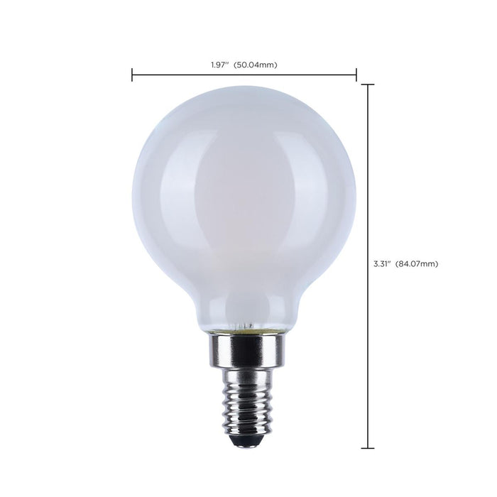 SATCO/NUVO 4.5W LED G16.5 3000K-2000K Warm Dimming Candelabra E12 Base 120V 90 CRI White Finish (S12162)