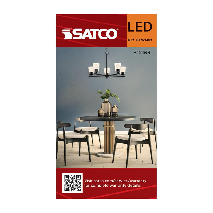 SATCO/NUVO 4.5W LED A15 3000K-2000K Warm Dimming Medium E26 Base 120V 90 CRI Clear Finish (S12163)