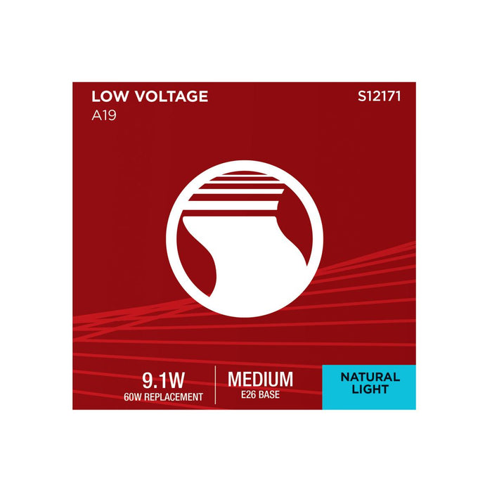 SATCO/NUVO 9.1W A19 LED 5000K CCT Medium Base White Finish 12V-24Vac 12V-34Vdc (S12171)