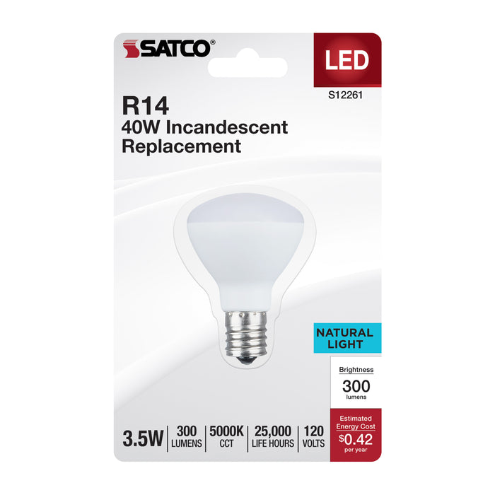 SATCO/NUVO 3.5W R14 LED Intermediate E17 Base 5000K Frost Finish 120V (S12261)