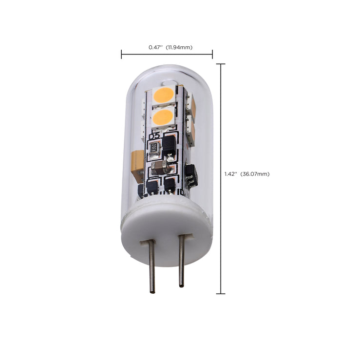 SATCO/NUVO 2W T4 LED Clear Finish Bi-Pin G4 Base 3000K 12V (S12310)