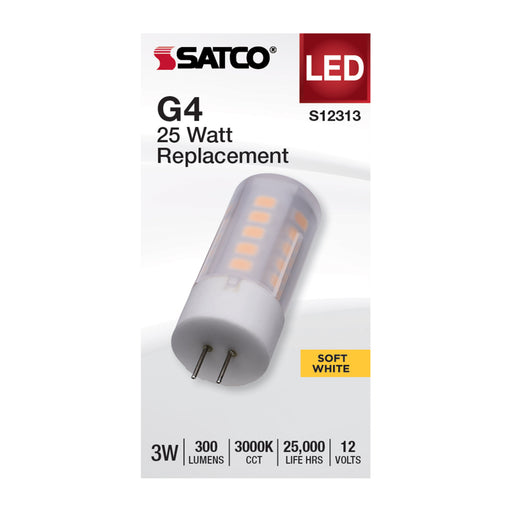 SATCO/NUVO 3W T5 LED Frost Finish Bi-Pin G4 Base 3000K 12V (S12313)