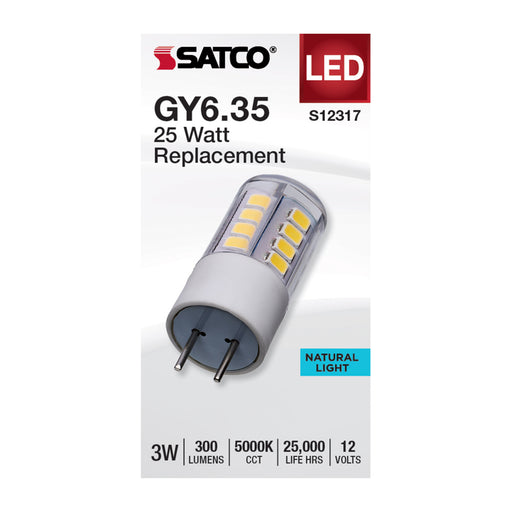 SATCO/NUVO 3W T5 LED Clear Finish GY6.35 Base 5000K 12V (S12317)