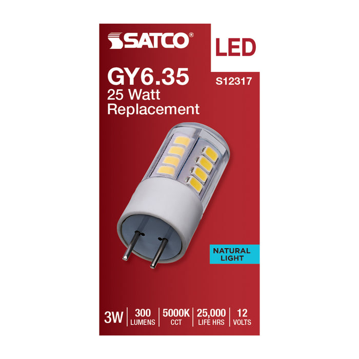 SATCO/NUVO 3W T5 LED Clear Finish GY6.35 Base 5000K 12V (S12317)