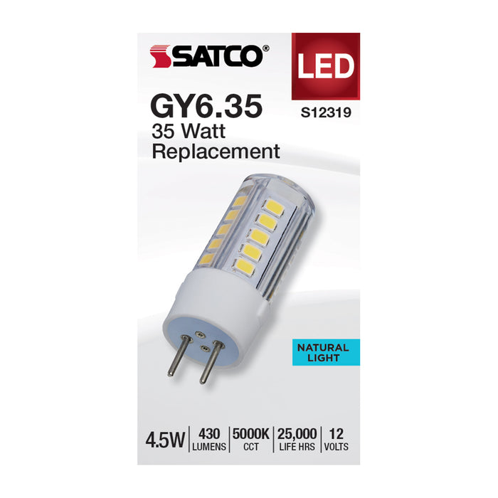 SATCO/NUVO 4.5W T6 LED Clear Finish GY6.35 Base 5000K 12V (S12319)