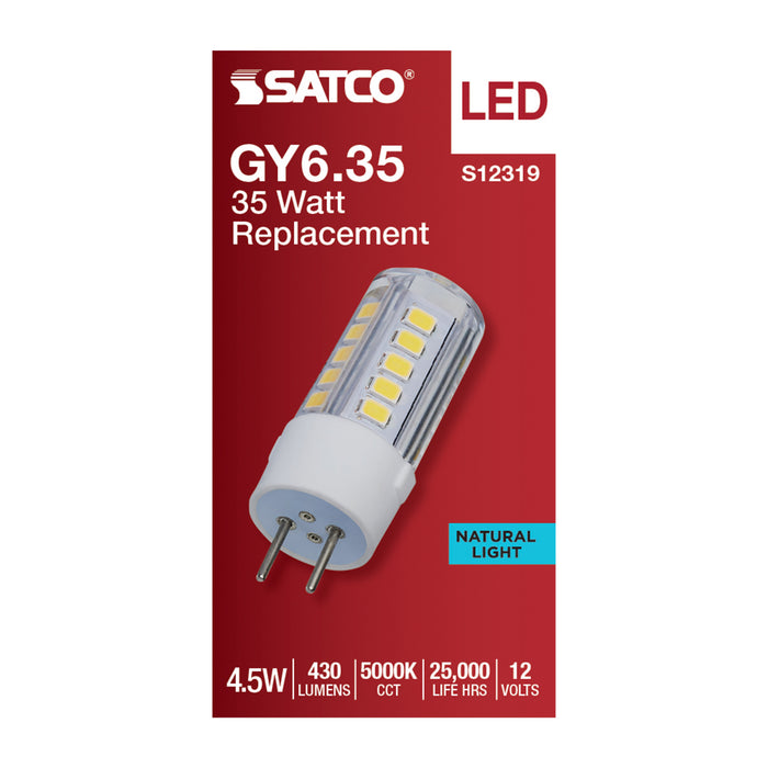 SATCO/NUVO 4.5W T6 LED Clear Finish GY6.35 Base 5000K 12V (S12319)