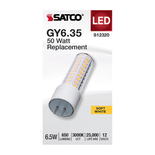 SATCO/NUVO 6.5W T6 LED Clear Finish GY6.35 Base 3000K 12V (S12320)