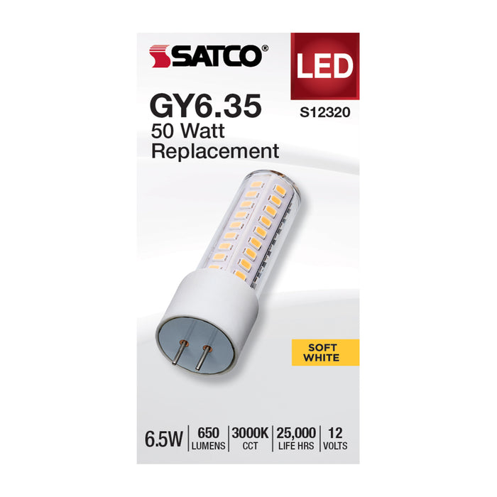 SATCO/NUVO 6.5W T6 LED Clear Finish GY6.35 Base 3000K 12V (S12320)
