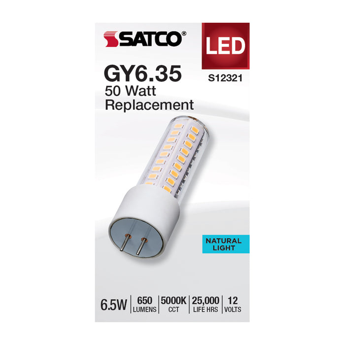 SATCO/NUVO 6.5W T6 LED Clear Finish GY6.35 Base 5000K 12V (S12321)