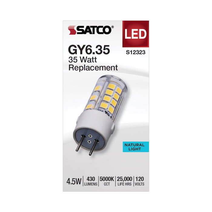 SATCO/NUVO 4.5W T6 LED Clear Finish GY6.35 Base 5000K 120V (S12323)