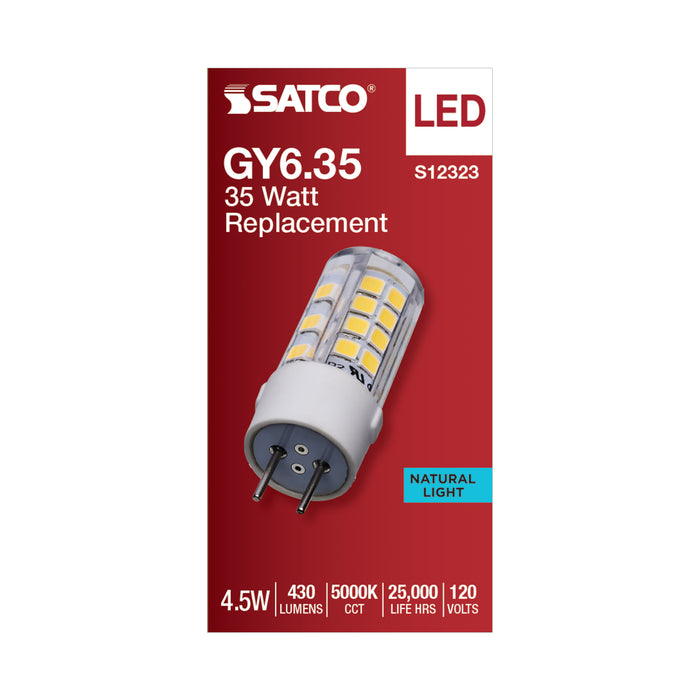 SATCO/NUVO 4.5W T6 LED Clear Finish GY6.35 Base 5000K 120V (S12323)