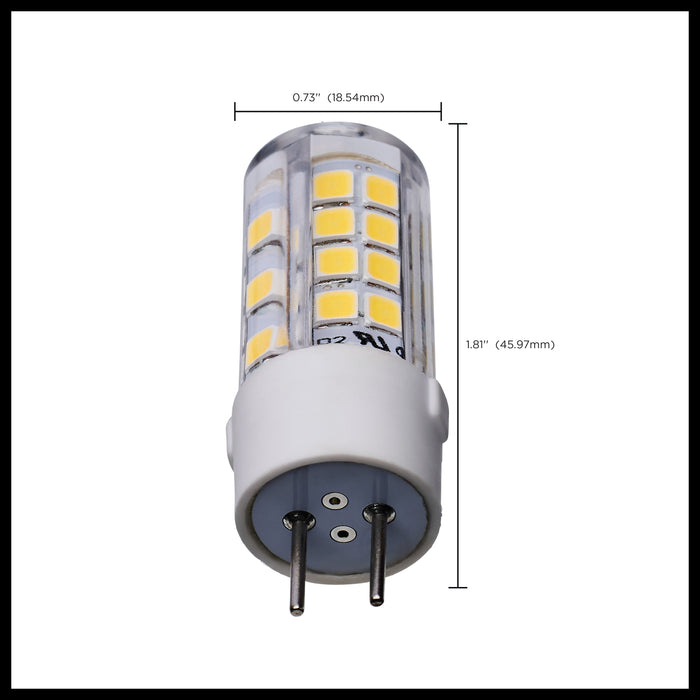 SATCO/NUVO 4.5W T6 LED Clear Finish GY6.35 Base 5000K 120V (S12323)
