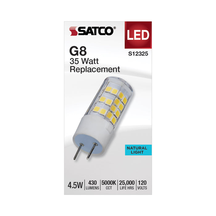 SATCO/NUVO 4.5W T6 LED Clear Finish G8 Base 5000K 120V (S12325)