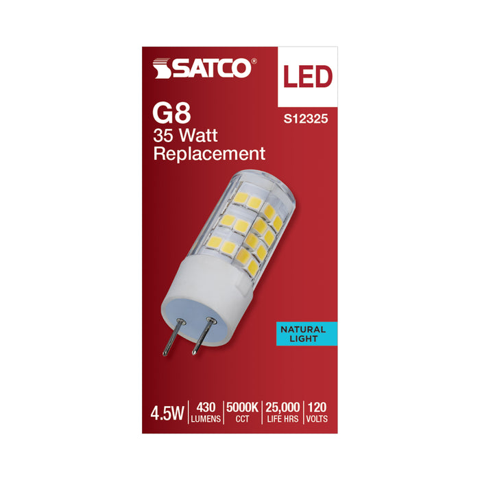 SATCO/NUVO 4.5W T6 LED Clear Finish G8 Base 5000K 120V (S12325)