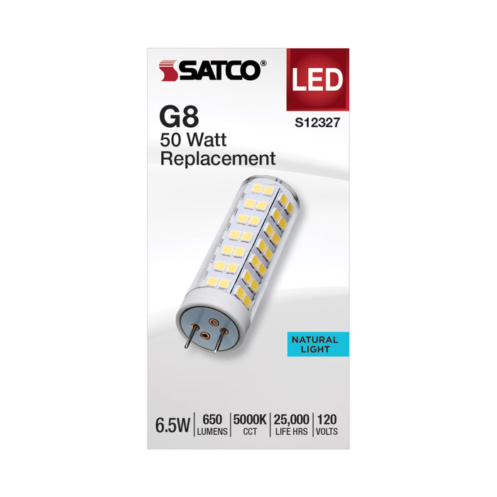 SATCO/NUVO 6.5W T6 LED Clear Finish G8 Base 5000K 120V (S12327)