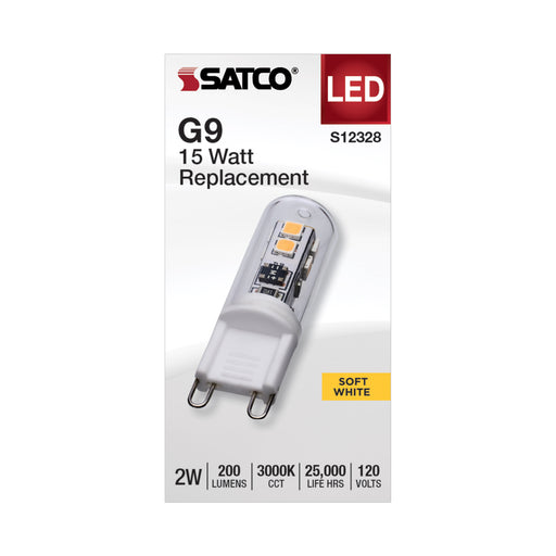 SATCO/NUVO 2W T4 LED Clear Finish G9 Base 3000K 120V (S12328)