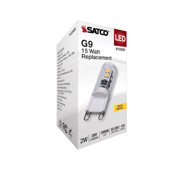 SATCO/NUVO 2W T4 LED Clear Finish G9 Base 3000K 120V (S12328)