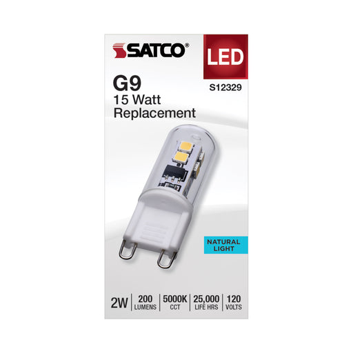 SATCO/NUVO 2W T4 LED Clear Finish G9 Base 5000K 120V (S12329)