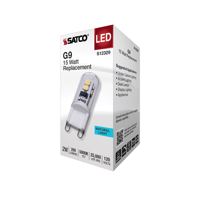 SATCO/NUVO 2W T4 LED Clear Finish G9 Base 5000K 120V (S12329)