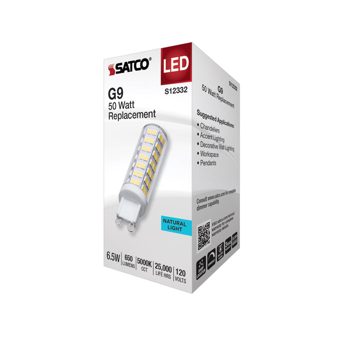 SATCO/NUVO 6.5W T6 LED Clear Finish G9 Base 5000K 120V (S12332)