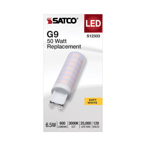 SATCO/NUVO 6.5W T6 LED Frost Finish G9 Base 3000K 120V (S12333)
