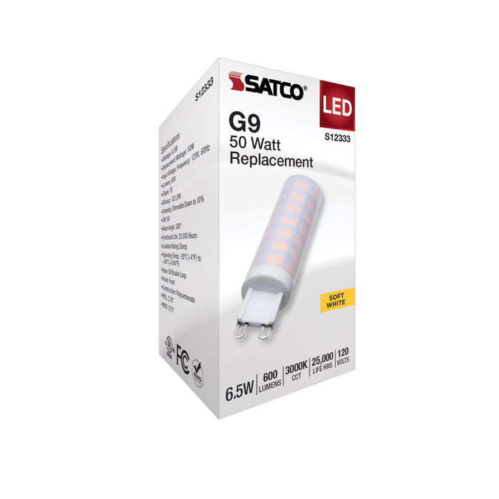 SATCO/NUVO 6.5W T6 LED Frost Finish G9 Base 3000K 120V (S12333)
