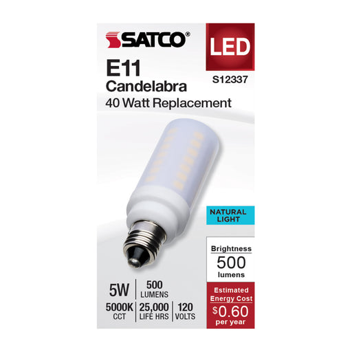 SATCO/NUVO 5W T6 LED Frost Finish E11 Base 5000K 120V (S12337)
