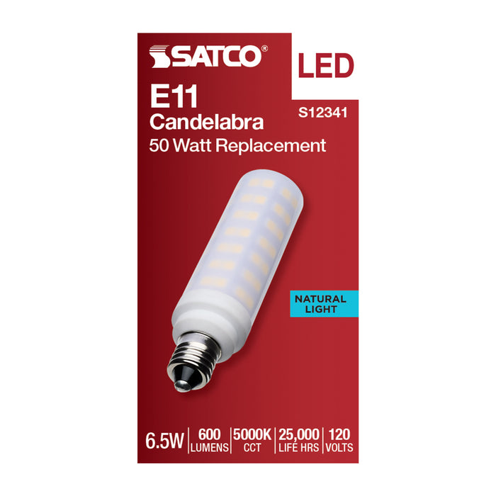 SATCO/NUVO 6.5W T6 LED Frost Finish E11 Base 5000K 120V (S12341)
