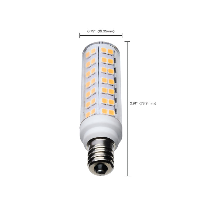 SATCO/NUVO 6.5W T6 LED Clear Finish E12 Base 3000K 120V (S12346)