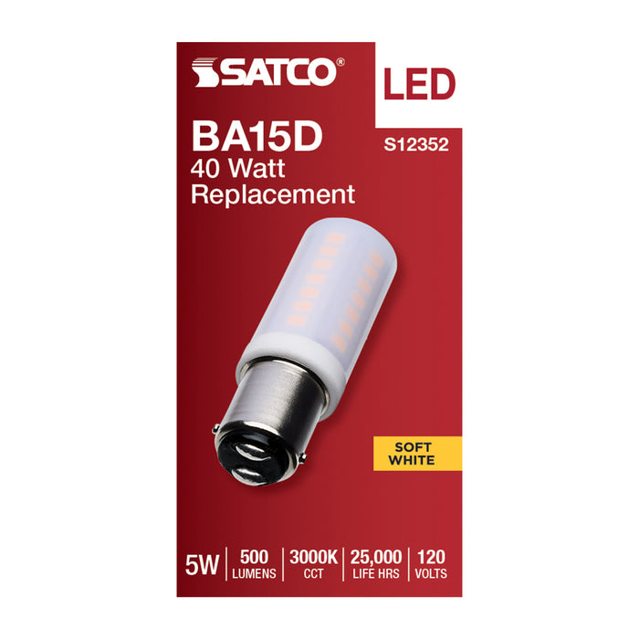 SATCO/NUVO 5W T6 LED Frost Finish DC Base 3000K 120V (S12352)