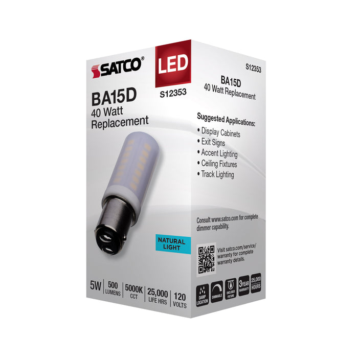 SATCO/NUVO 5W T6 LED Frost Finish DC Base 5000K 120V (S12353)