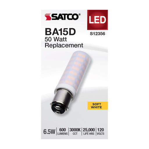 SATCO/NUVO 6.5W T6 LED Frost Finish DC Base 3000K 120V (S12356)
