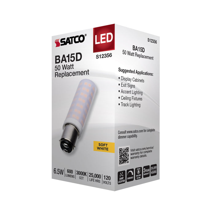 SATCO/NUVO 6.5W T6 LED Frost Finish DC Base 3000K 120V (S12356)