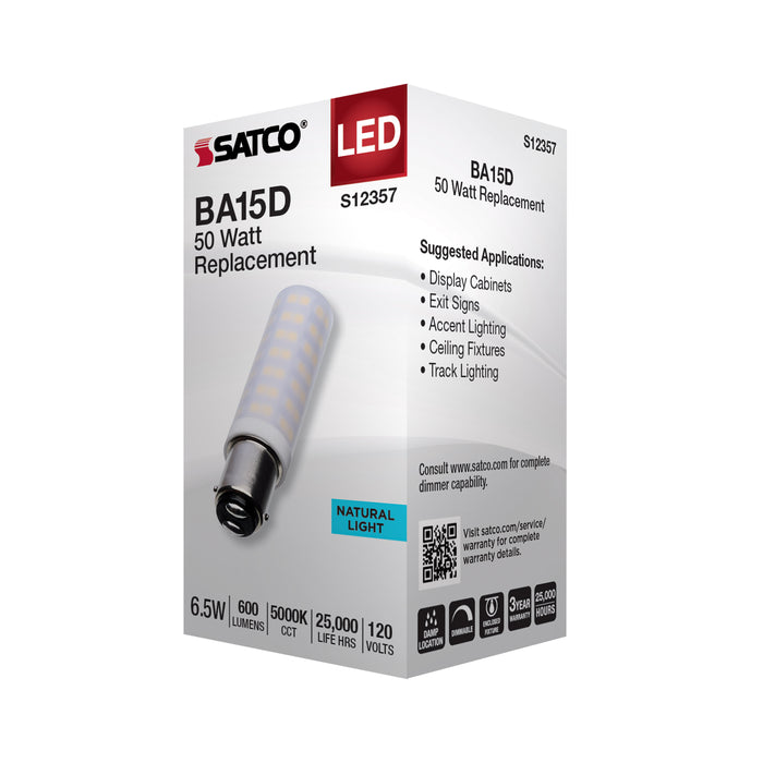 SATCO/NUVO 6.5W T6 LED Frost Finish DC Base 5000K 120V (S12357)