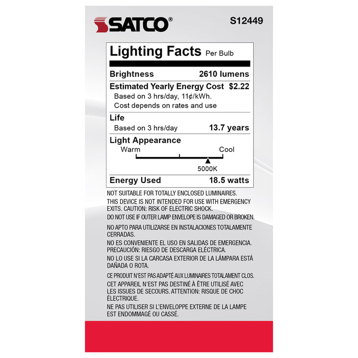 SATCO/NUVO 18.5W A21 LED Frost Finish Medium Base 5000K 120V (S12449)