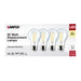 SATCO/NUVO 8W A19 LED Clear 3000K Medium Base 120V 4-Pack (S12463)