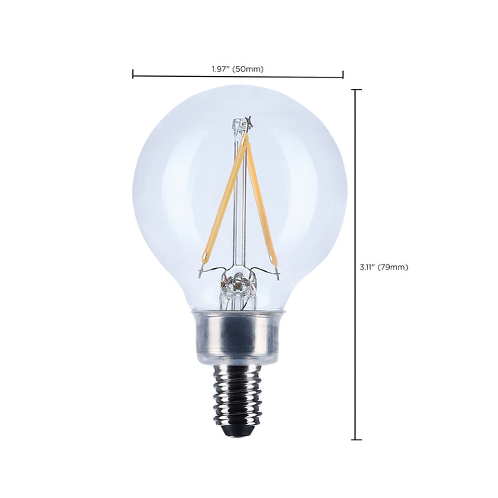 SATCO/NUVO 3W G16.5 LED Candelabra E12 Base Clear 3000K 120V (S12471)